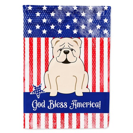Carolines Treasures Patriotic USA English Bulldog White Flag Canvas House Size BB3118CHF